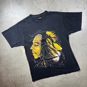 Vintage Y2K Bob Marley Lion of Judah T-Shirt Large